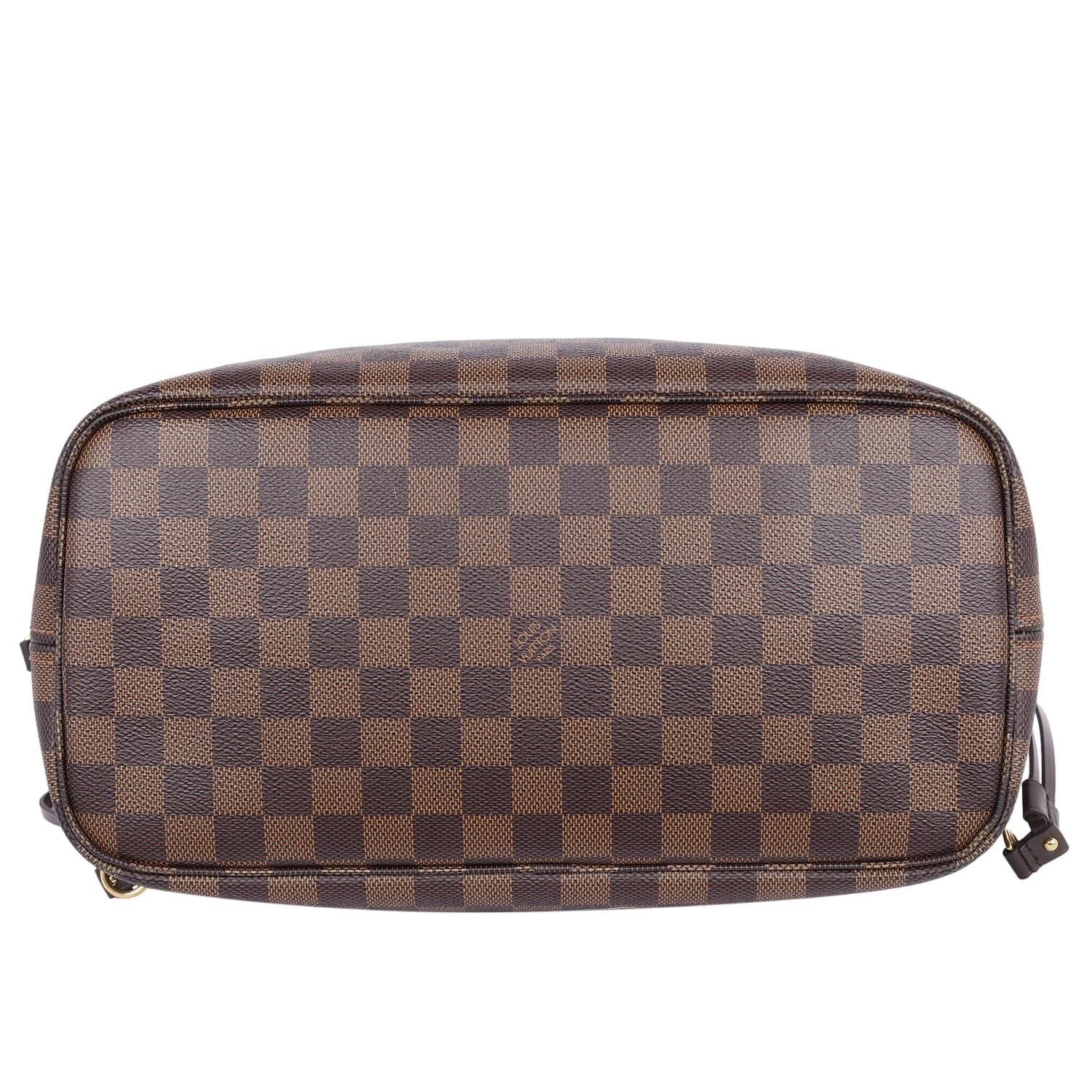 Louis Vuitton Neverfull MM Braided Handle Damier Ebene Brown 6