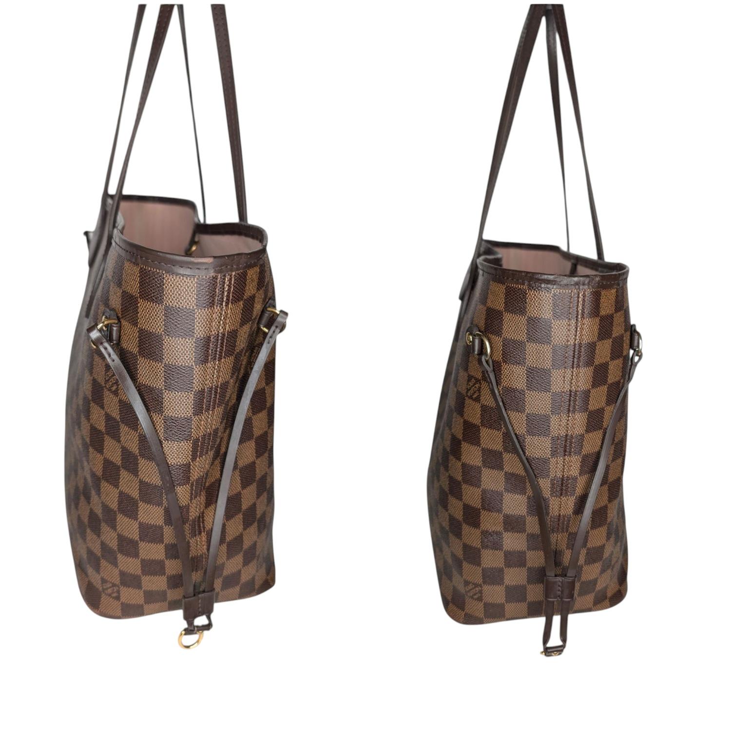 Louis Vuitton Neverfull MM Damier Ebene Tote Pink Ballerine im Zustand „Gut“ im Angebot in Scottsdale, AZ