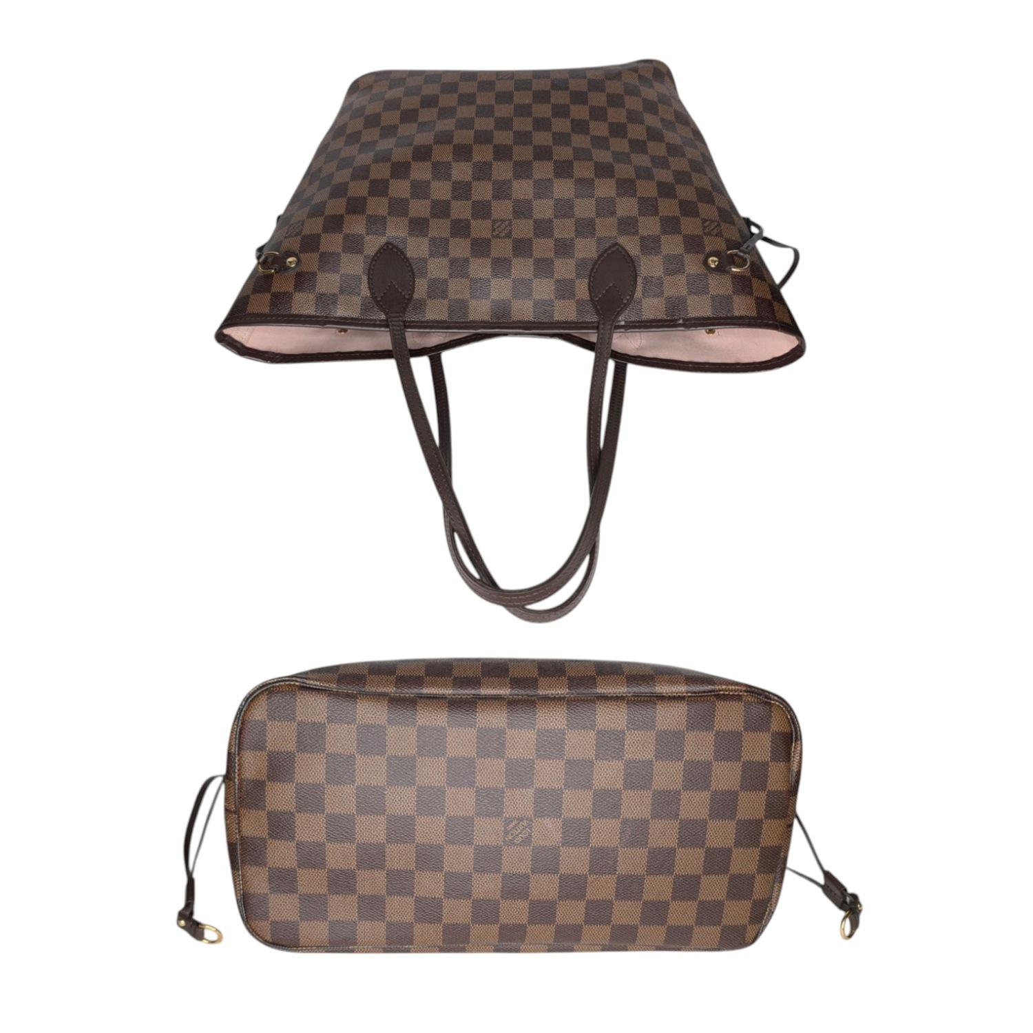Louis Vuitton Neverfull MM Damier Ebene Tote Pink Ballerine für Damen oder Herren im Angebot