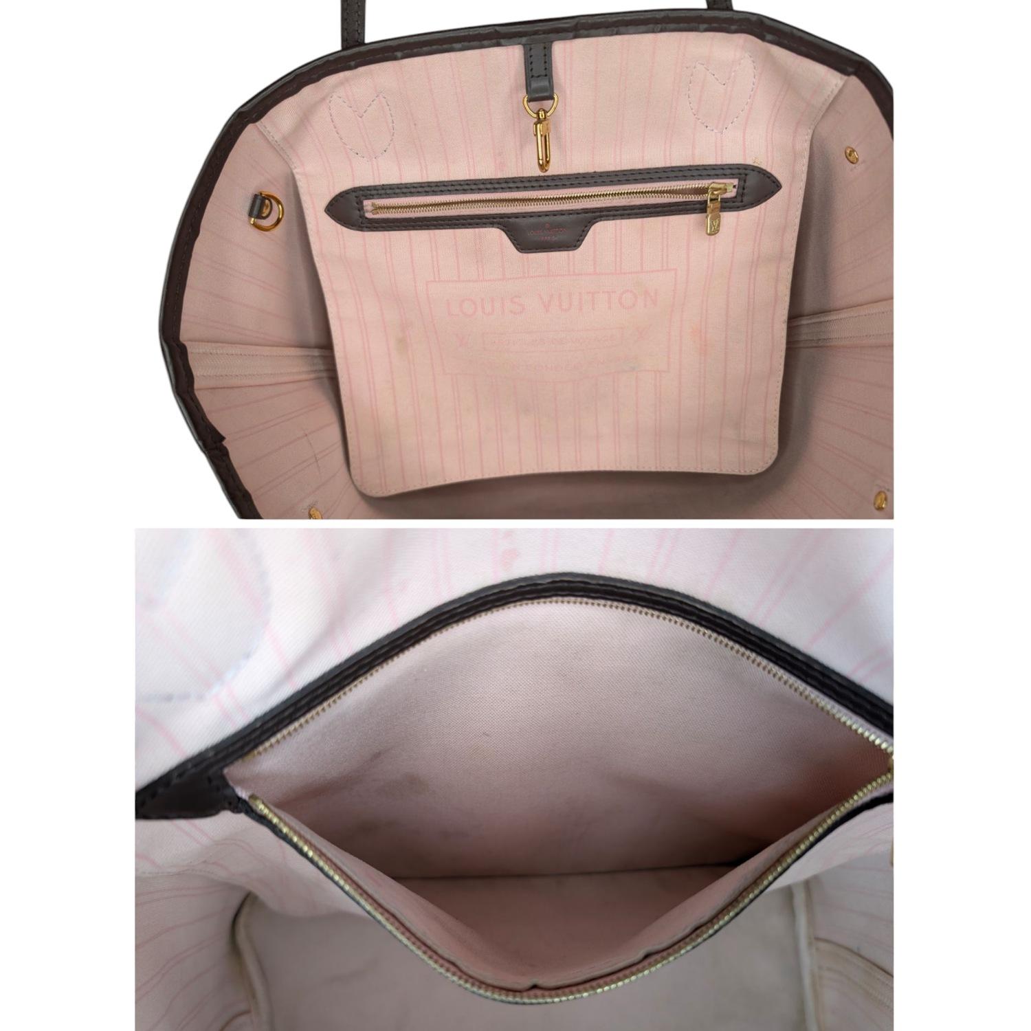 Louis Vuitton Neverfull MM Damier Ebene Tote Pink Ballerine im Angebot 2