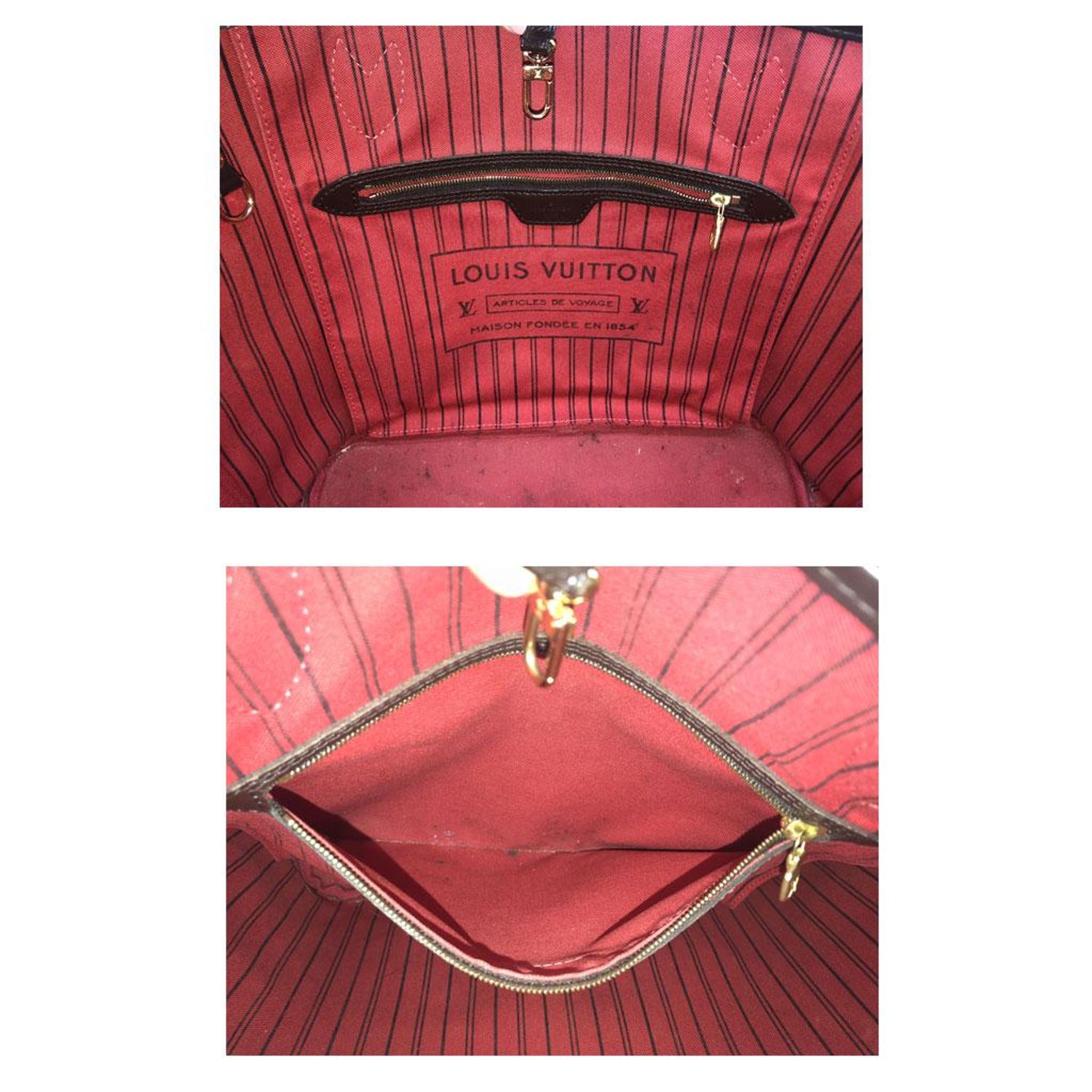 Louis Vuitton Neverfull Mm Damier Ebene Tote With Pochette