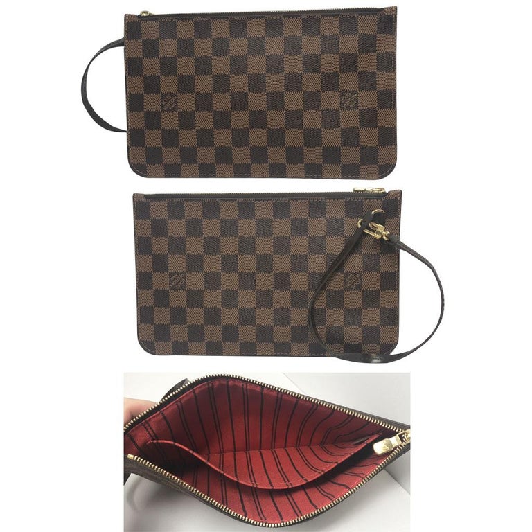 Louis Vuitton Neverfull MM Damier Ebene Tote with Pochette, Dust bag and  Receipt at 1stDibs  louis vuitton neverfull dust bag, neverfull date code  location, louis vuitton purse receipt