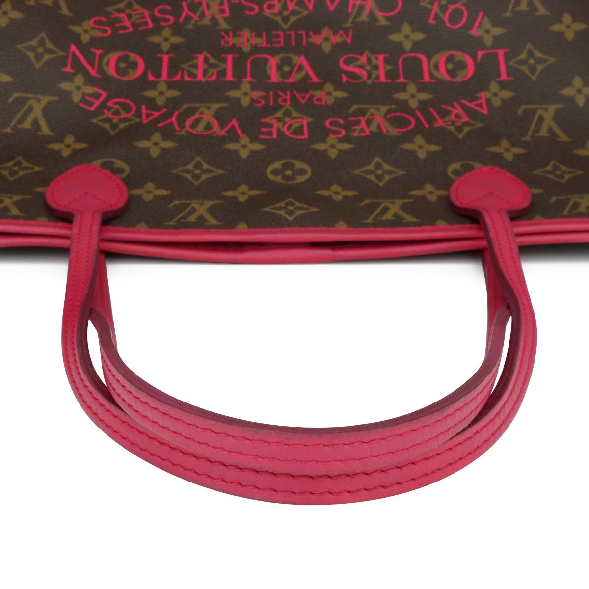 Louis Vuitton Neverfull MM Ikat Bag in Monogram Fuchsia 2013 Limited Edition For Sale 9