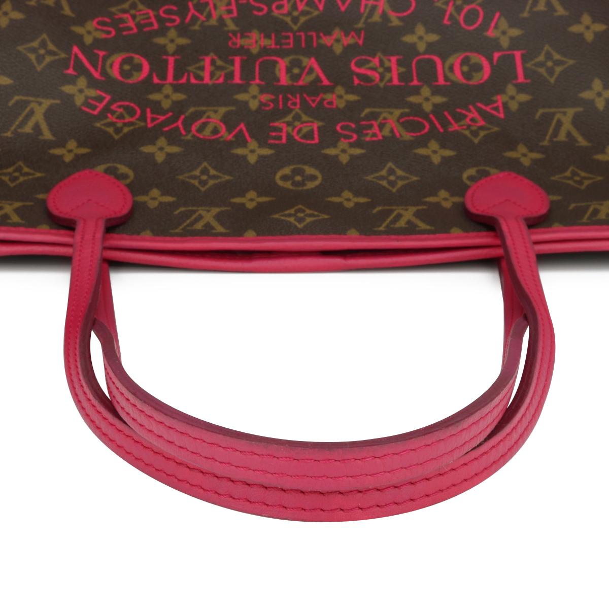 Louis Vuitton Neverfull MM Ikat Bag in Monogram Fuchsia 2013 Limited Edition 9