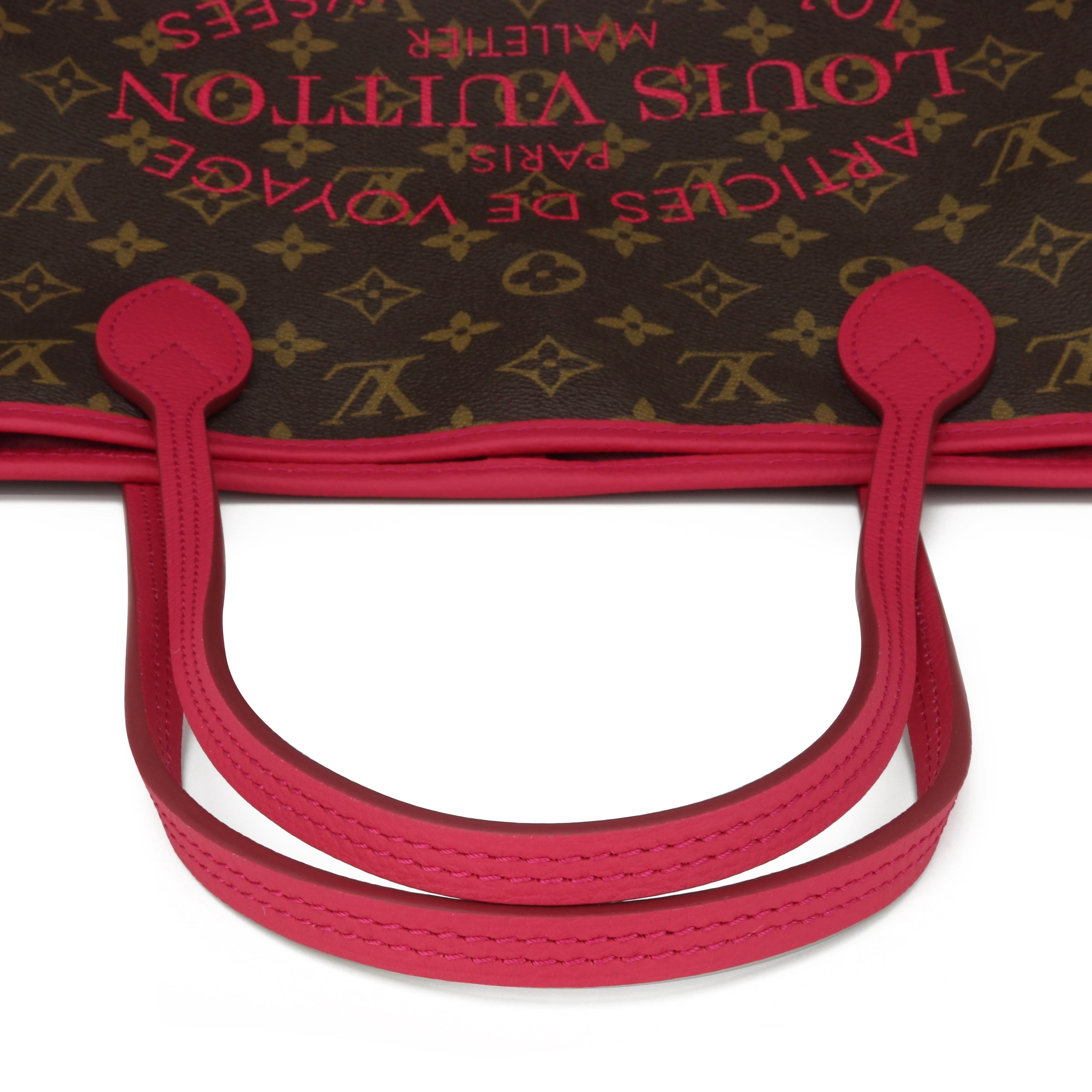 Louis Vuitton Neverfull MM Ikat Bag in Monogram Fuchsia 2013 Limited Edition For Sale 8