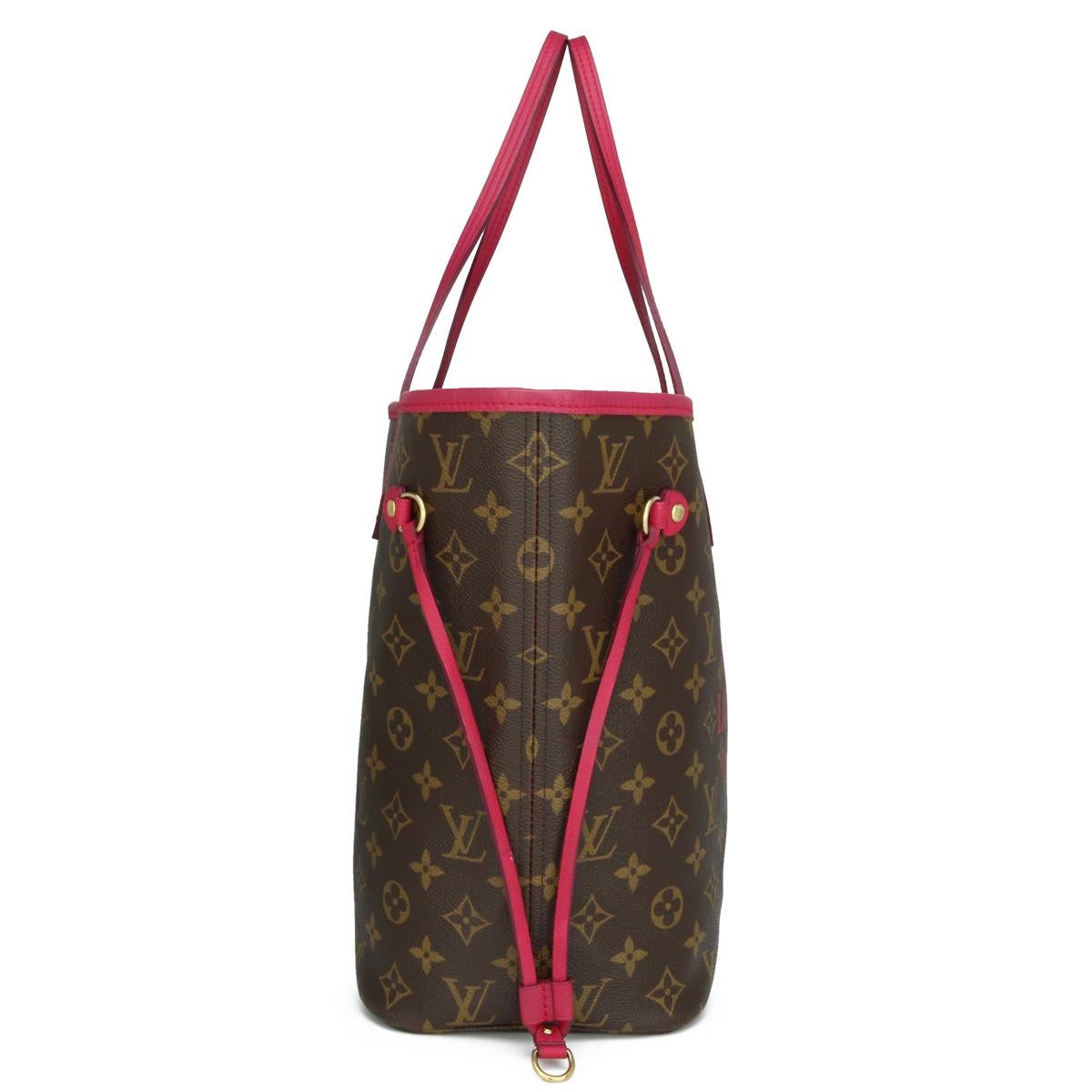 Louis Vuitton Neverfull MM Ikat Bag in Monogram Fuchsia 2013 Limited Edition For Sale 1