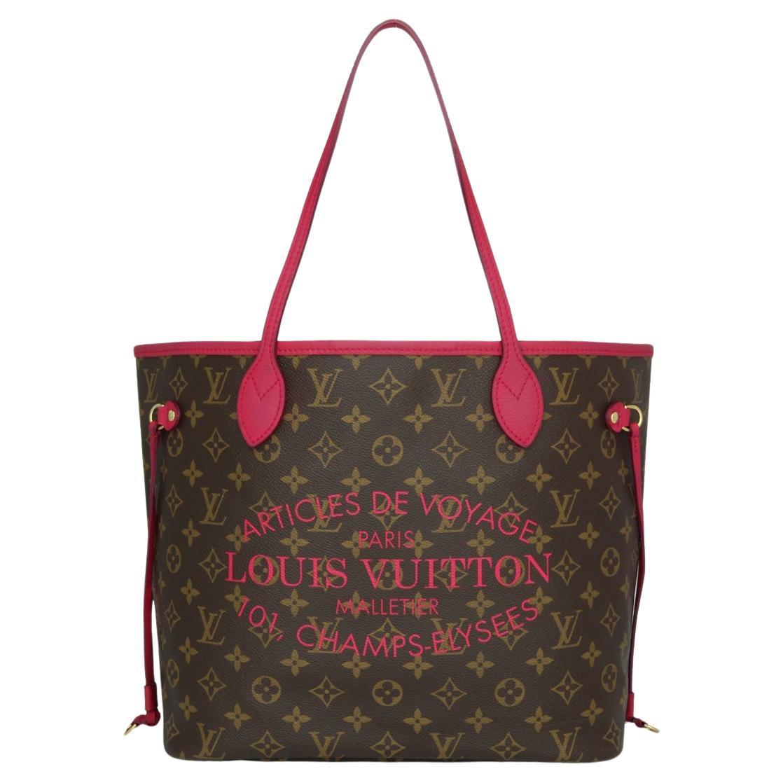 Louis Vuitton Neverfull MM Ikat Bag in Monogram Fuchsia 2013 Limited Edition