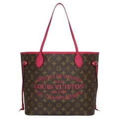 Louis Vuitton Neverfull MM Ikat Bag in Monogram Fuchsia 2013 Limited Edition