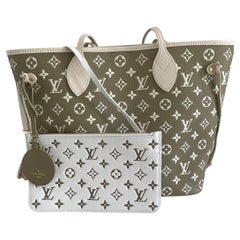 Louis Vuitton Neverfull MM Kaki Beige Monogram Empreinte Bag SOLDOUT AT LV