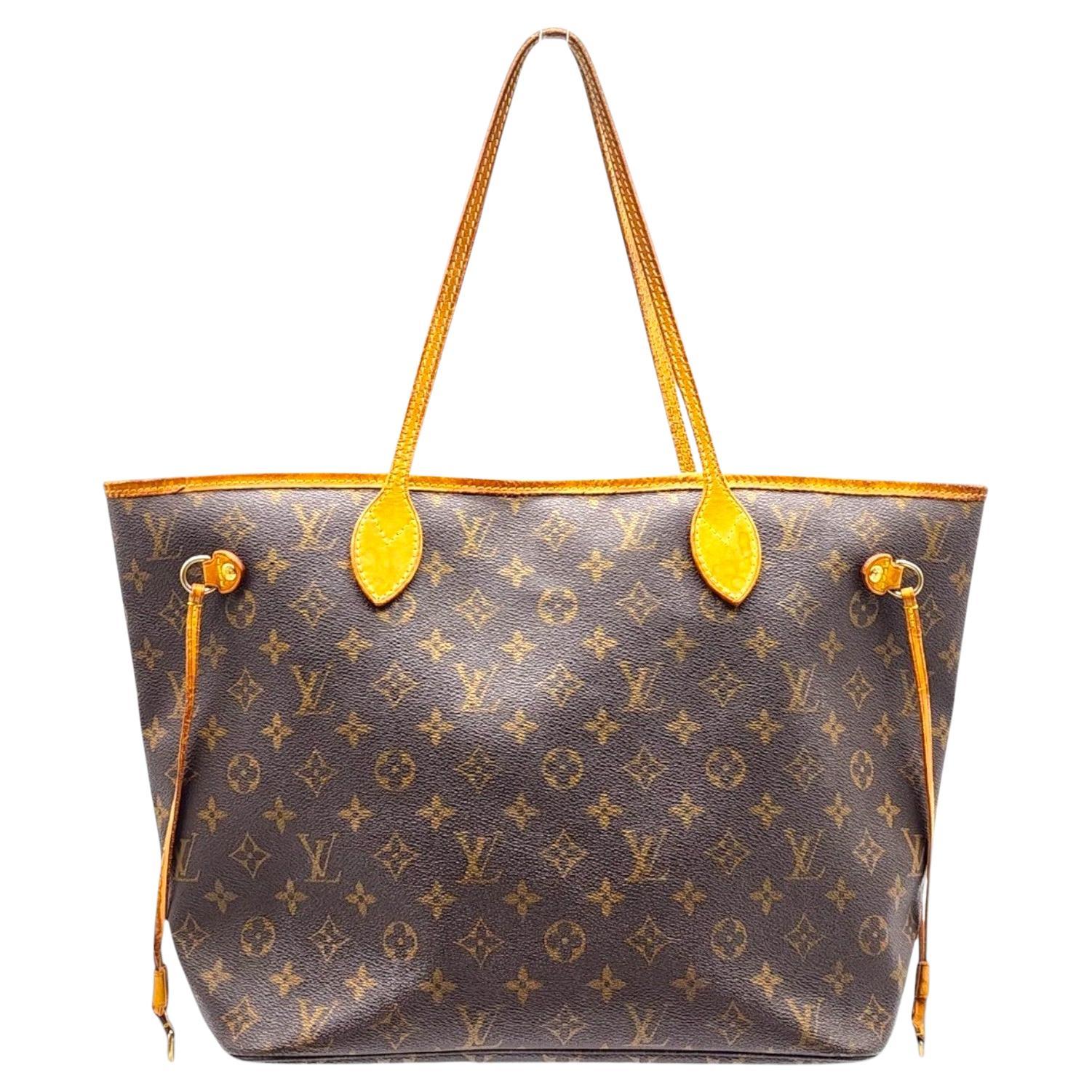 Louis Vuitton Neverfull MM Monogram Canvas Tote Bag Brown - Preowned