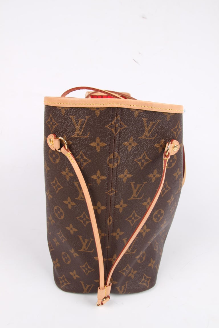 Neverfull leather tote Louis Vuitton Brown in Leather - 18570165