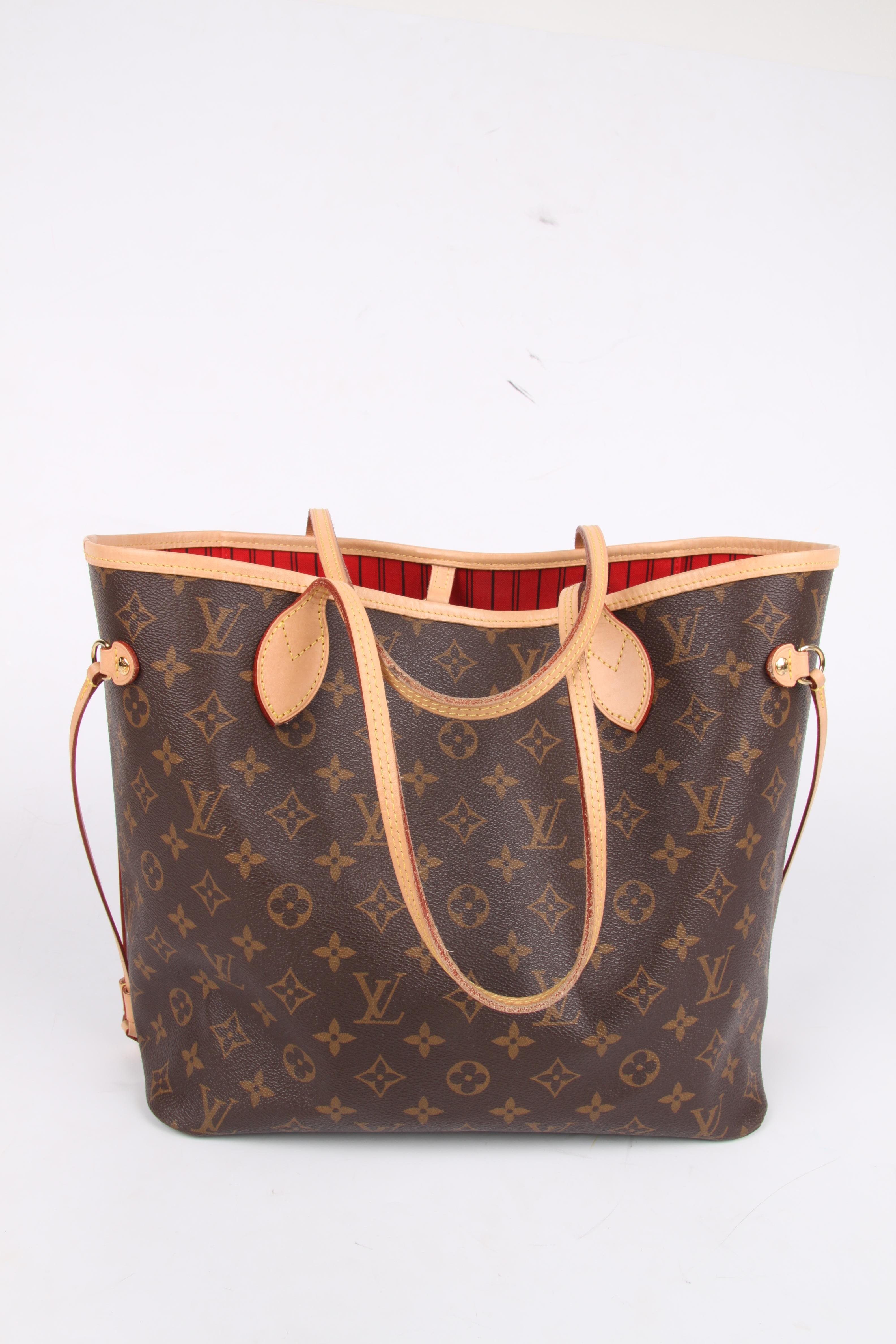 Women's   Louis Vuitton Neverfull MM Monogram Tote Bag - brown   