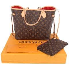 Louis Vuitton Neverfull MM Monogram Tote Bag - brown