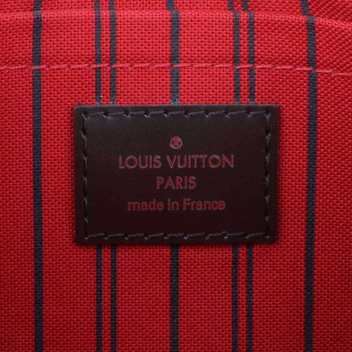 Louis Vuitton Neverfull MM Pochette Pouch Damier Ebène with Red Interior 2017 10