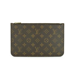 Louis Vuitton Neverfull MM Pochette Pouch in Monogram with Fuchsia Interior 2013