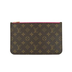 Louis Vuitton Neverfull MM Pochette Pouch in Monogram with Pivoine Interior 2016
