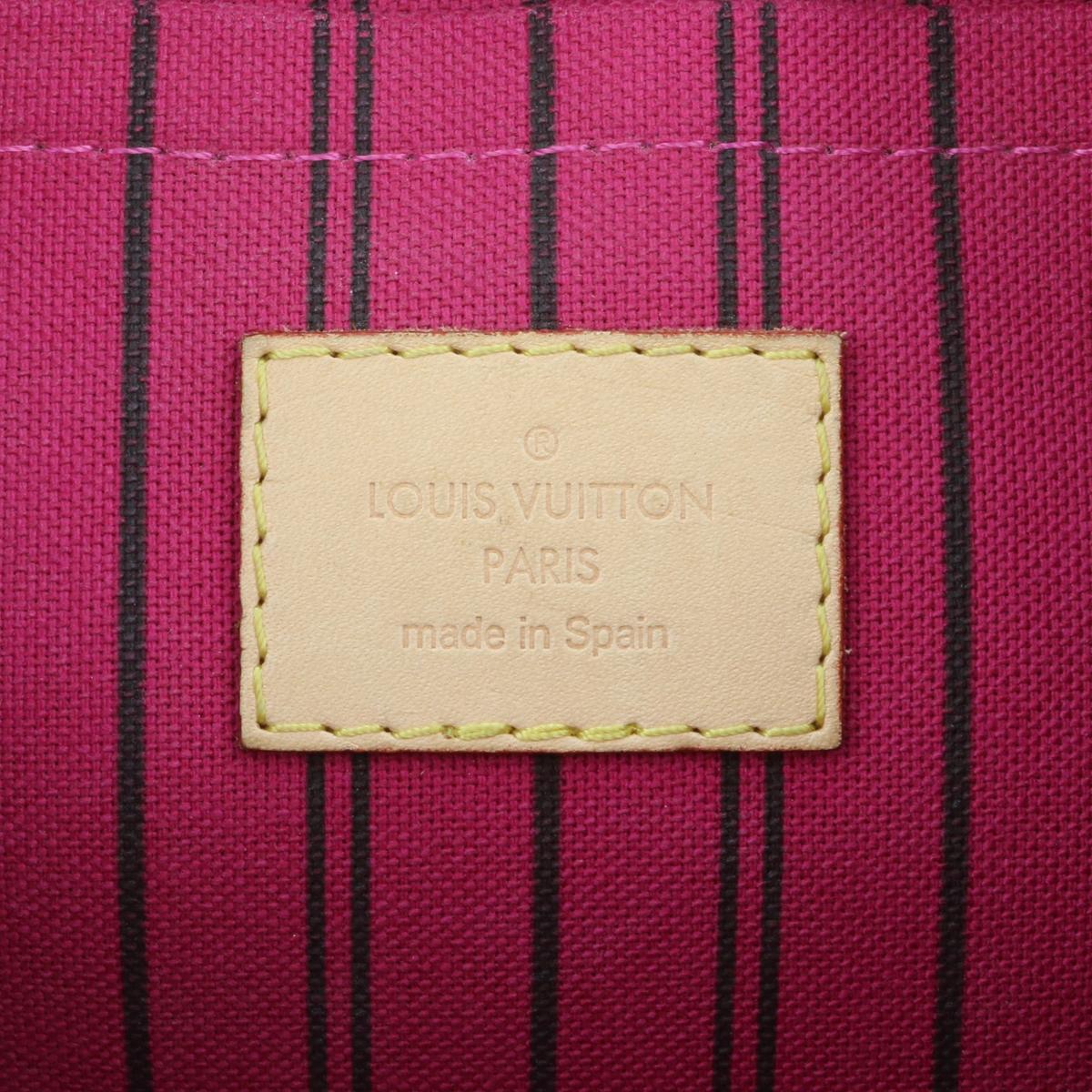 Louis Vuitton Neverfull MM Pochette Pouch in Monogram with Pivoine Interior 2018 10