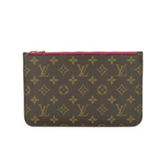 Louis Vuitton Neverfull MM Pochette Pouch in Monogram with Pivoine Interior 2018
