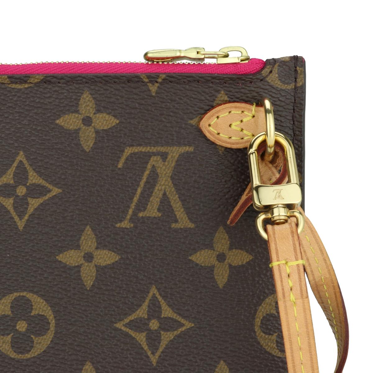 Louis Vuitton Neverfull MM Pochette Pouch in Monogram with Pivoine Interior 2018 In Excellent Condition In Huddersfield, GB