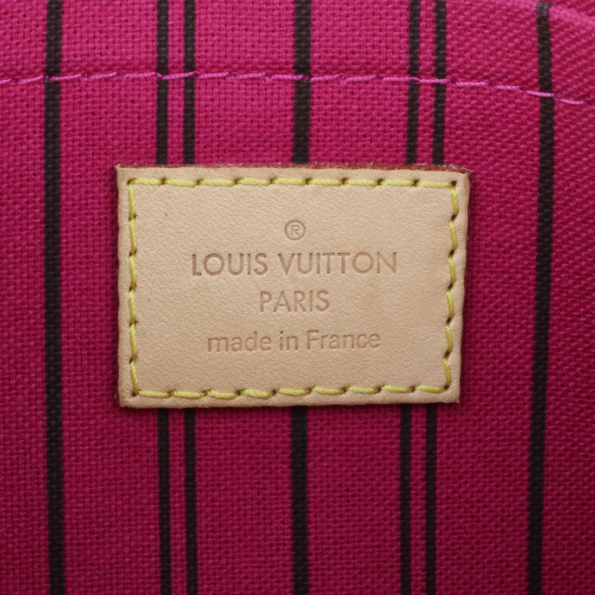 Louis Vuitton Neverfull MM Pochette Pouch in Monogram with Pivoine Interior 2020 9