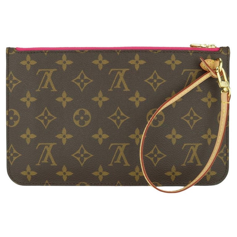 Neverfull Pochette Pouch Ring Hook and Gold Chain Strap, GM MM PM, Con