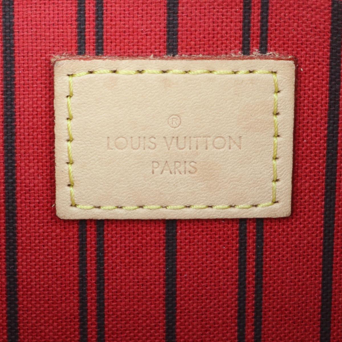 Louis Vuitton Neverfull MM Pochette Pouch in Monogram with Red Interior 2020 10