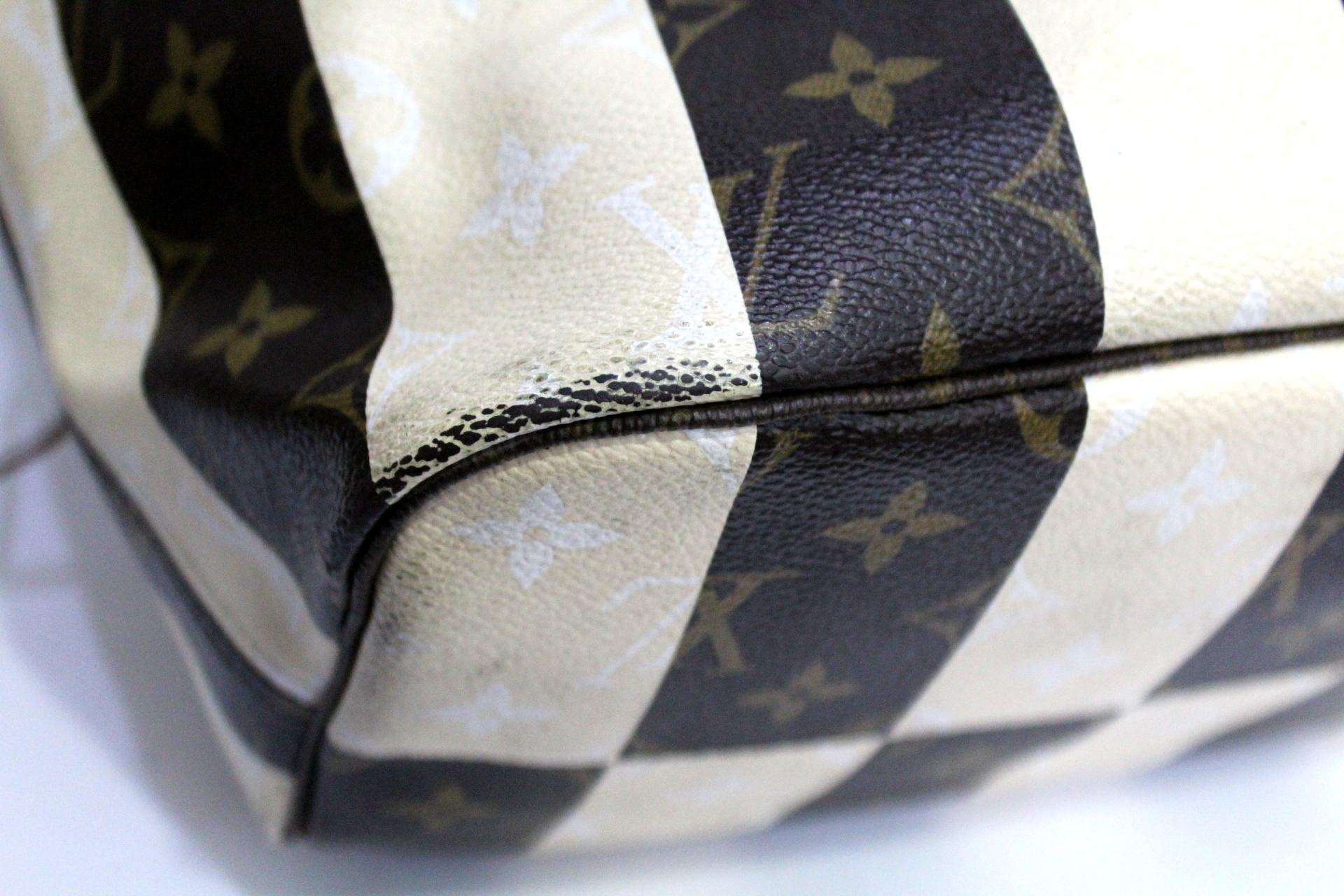 Beige Louis Vuitton Neverfull Mm Rayures Limited Edition