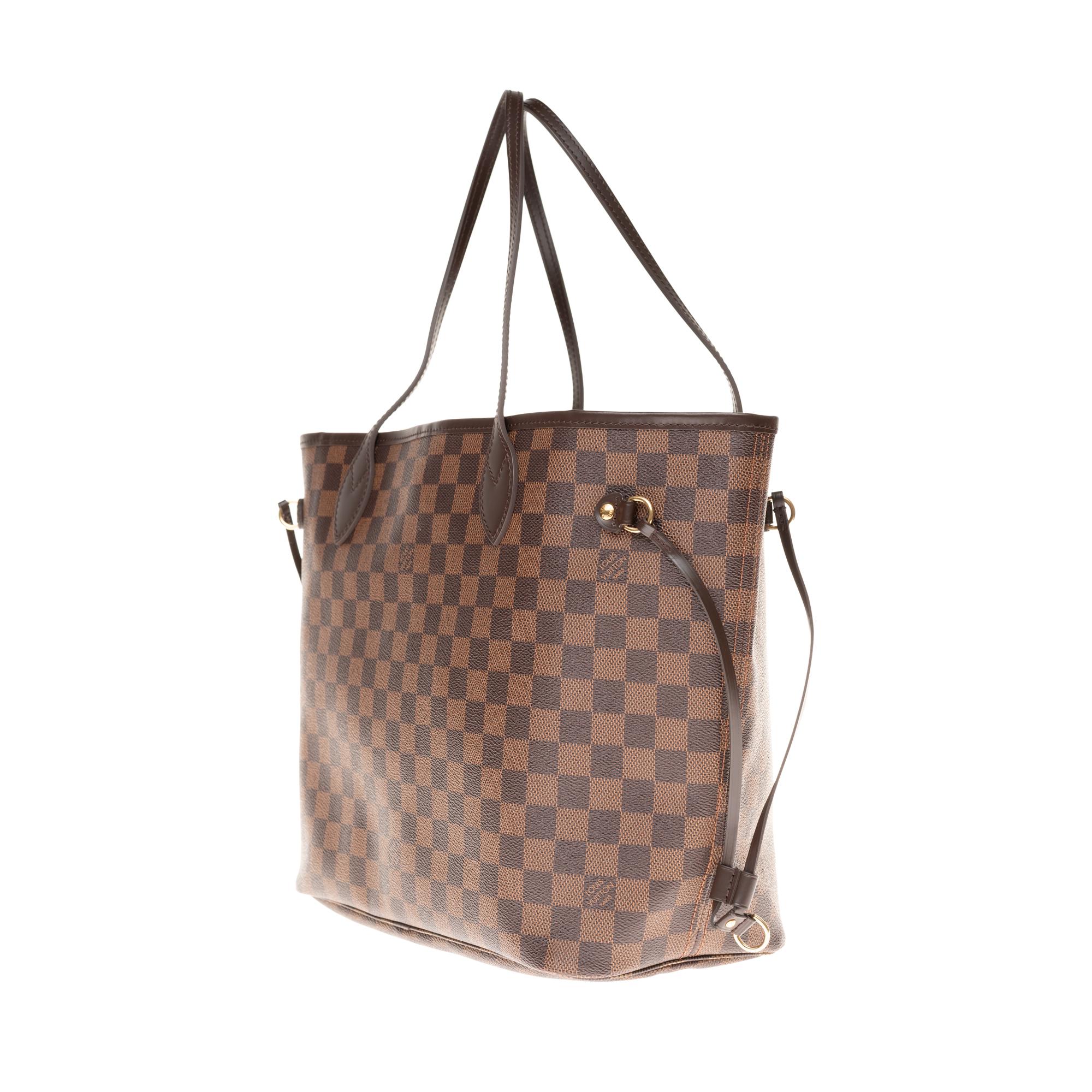 Louis Vuitton Neverfull MM Tote in brown damier canvas with pouch Damen
