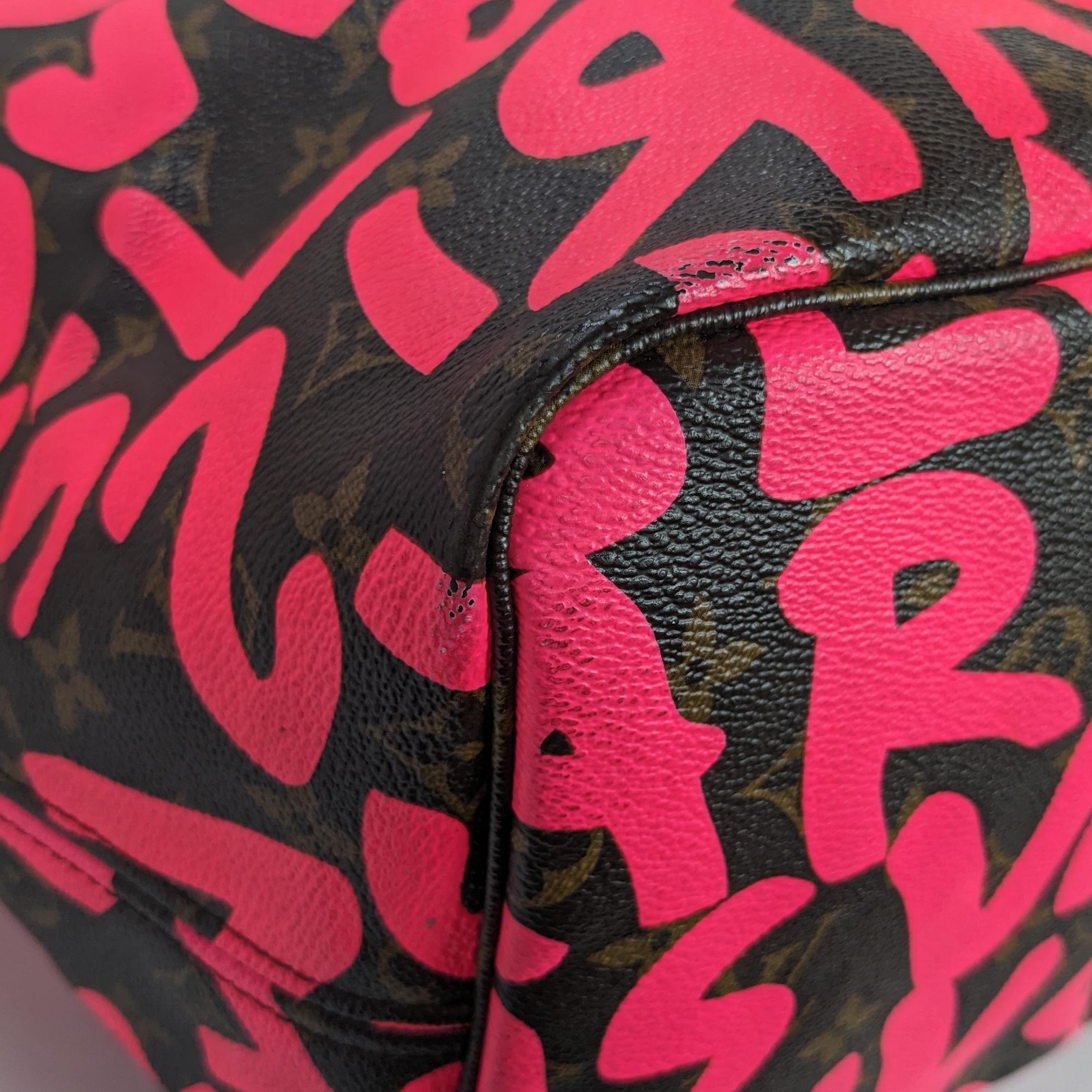 Louis Vuitton Neverfull Monogram Graffiti Stephan Sprouse GM Pink 3