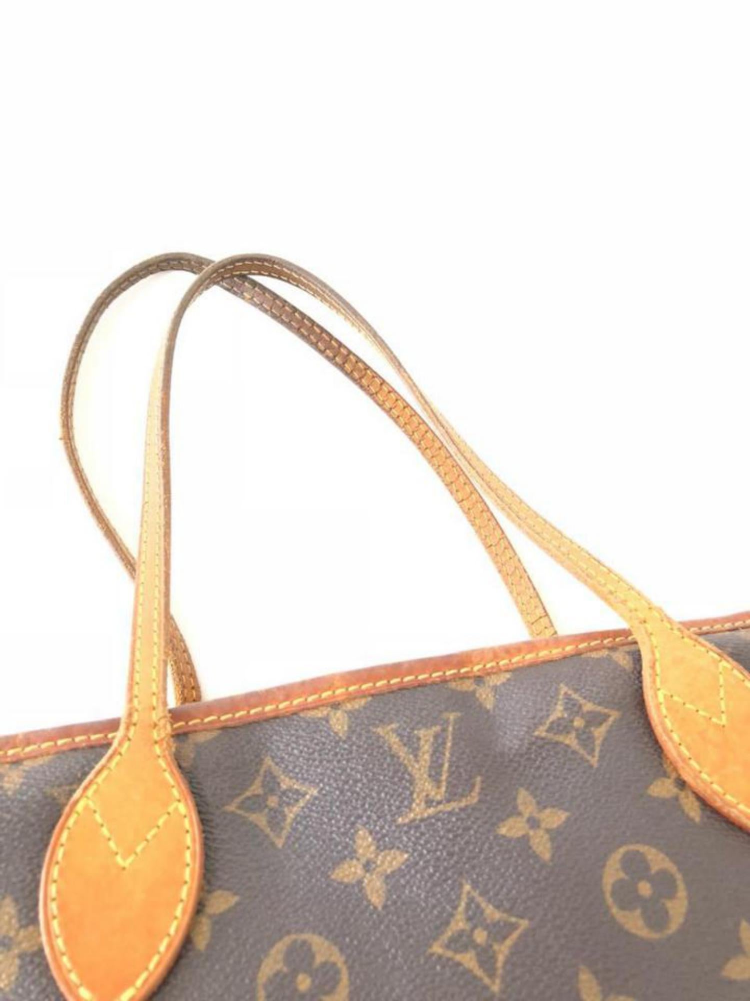 Louis Vuitton Neverfull Monogram Pm 231334 Brown Coated Canvas Tote For Sale 6