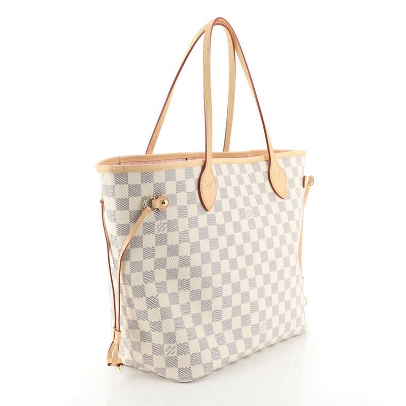Beige Louis Vuitton Neverfull NM Tote Damier MM