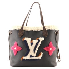 Louis Vuitton Neverfull NM Tote Leather and Monogram Teddy Shearling MM