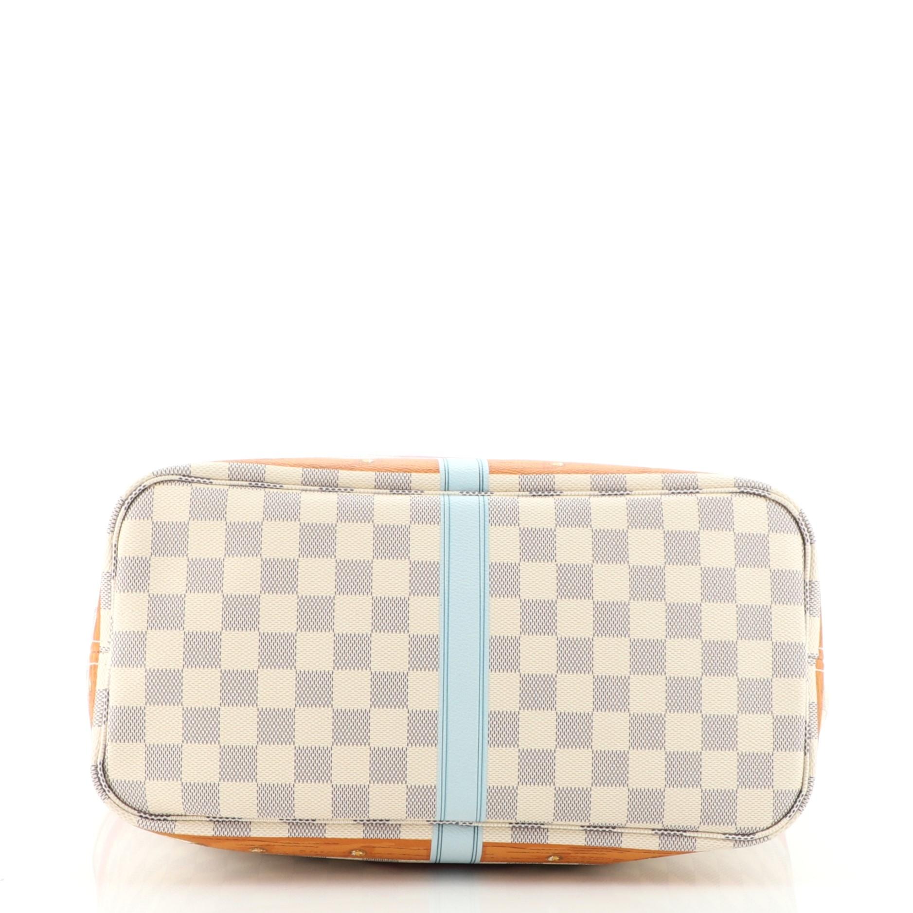 Louis Vuitton Neverfull NM Tragetasche Limited Edition Cities Damier Sommer Koffer MM für Damen oder Herren
