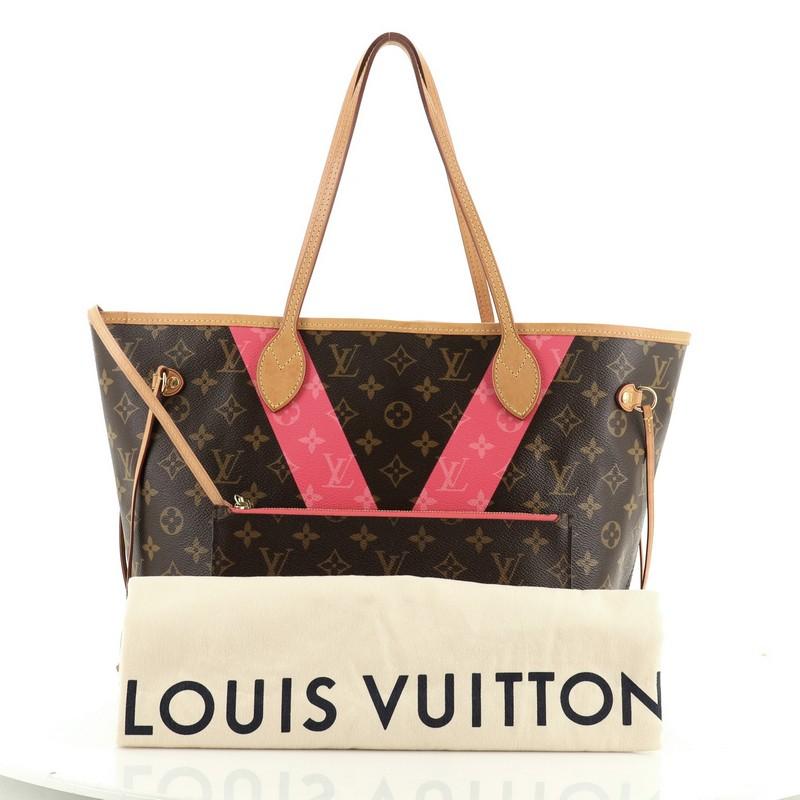 Louis Vuitton Limited Edition V Neverfull MM in Monogram Grenade Pink &  Felt Liner - SOLD