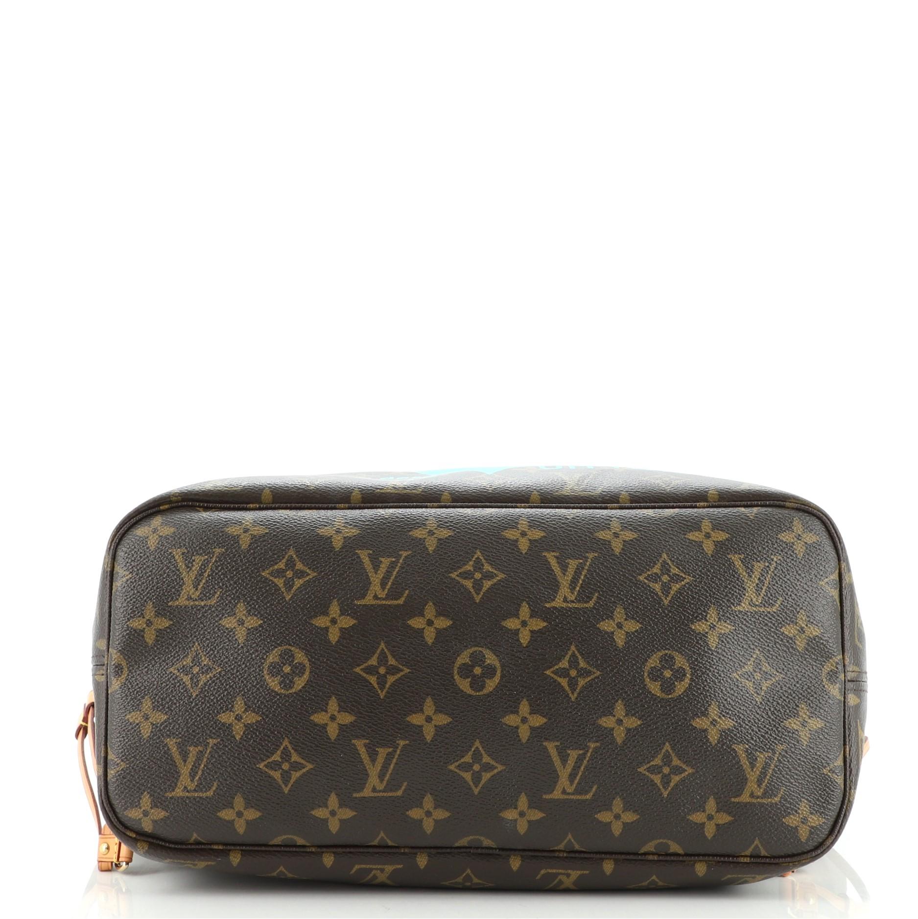 Louis Vuitton Neverfull NM Tote Limited Edition Cities V Monogramm Segeltuch im Zustand „Gut“ in NY, NY