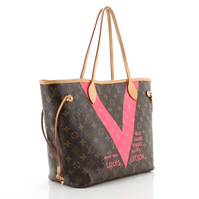 Brown Louis Vuitton Neverfull NM Tote Limited Edition Cities V Monogram Canvas  MM