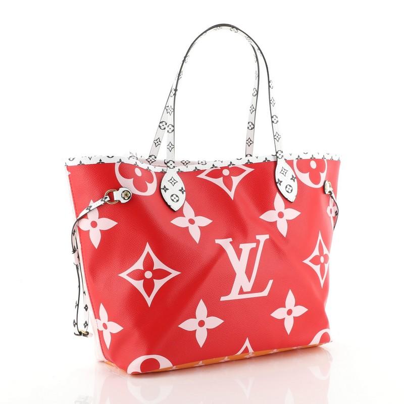 Red Louis Vuitton Neverfull NM Tote Limited Edition Colored Monogram Giant MM