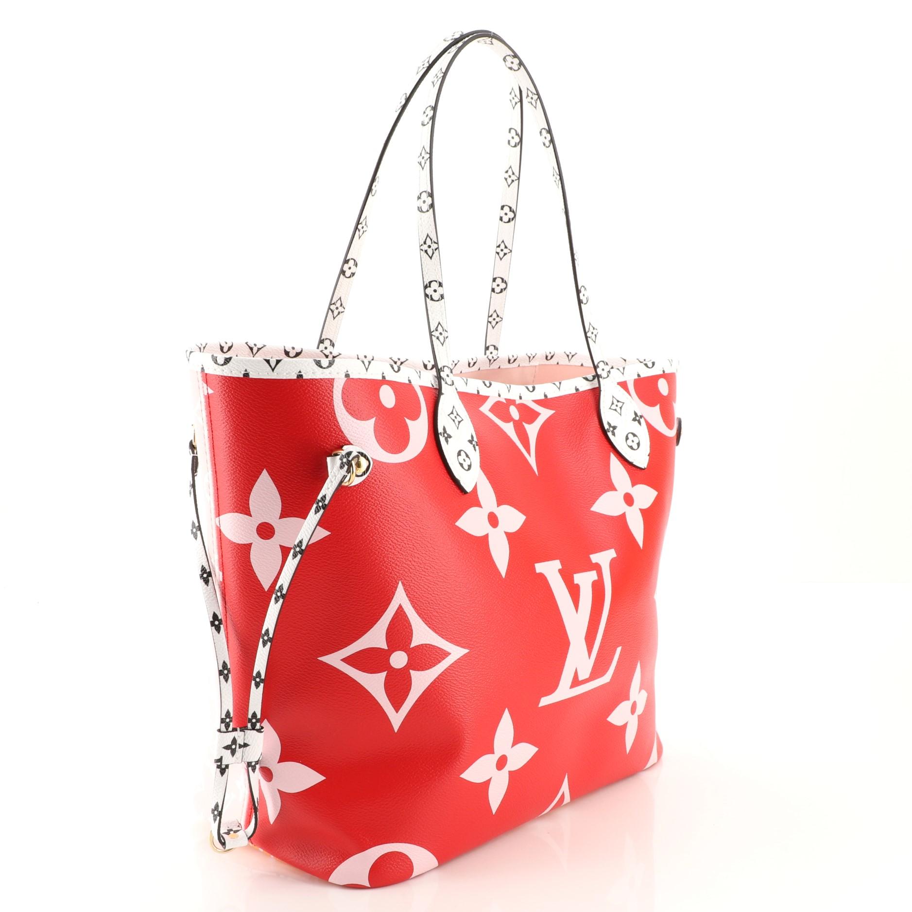 Red Louis Vuitton Neverfull NM Tote Limited Edition Colored Monogram Giant MM