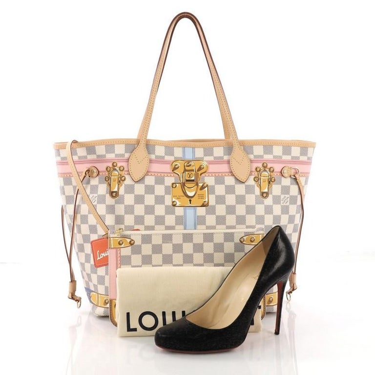 Louis Vuitton, Bags, Louis Vuitton Damier Azur Summer Trunks Limted  Edition Neverfull Mm Gm Pochette