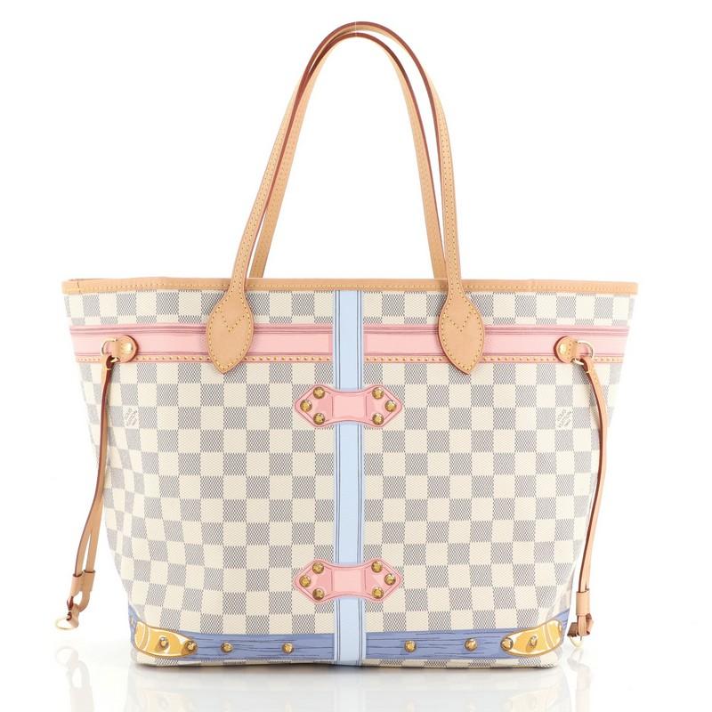 Louis Vuitton Neverfull NM Tote Limited Edition Damier Summer Trunks MM In Good Condition In NY, NY