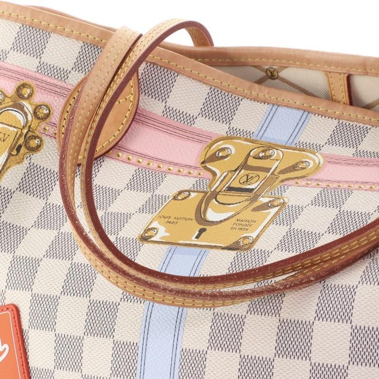 Louis Vuitton Neverfull NM Tote Limited Edition Damier Summer Trunks MM For Sale at 1stdibs