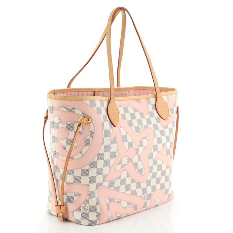 Beige Louis Vuitton Neverfull NM Tote Limited Edition Damier Tahitienne MM