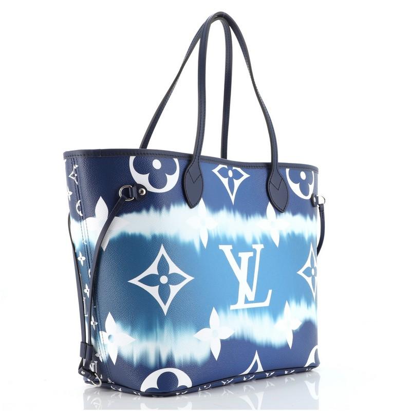 Blue Louis Vuitton Neverfull NM Tote Limited Edition Escale Monogram Giant MM