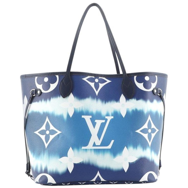 New Louis Vuitton Neverfull MM By the Pool Tote bag in Blue&White Canvas,  GHW at 1stDibs