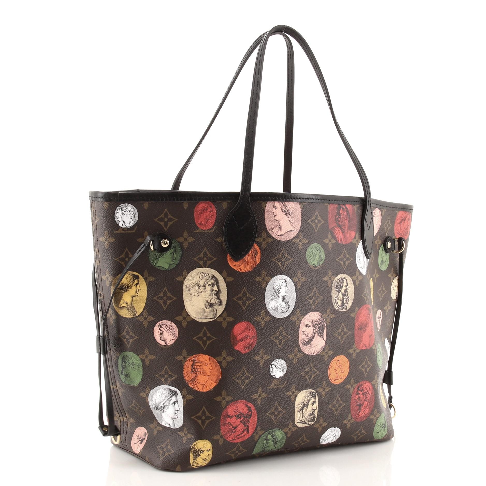 Gray Louis Vuitton Neverfull NM Tote Limited Edition Fornasetti Cameo Monogram Canvas
