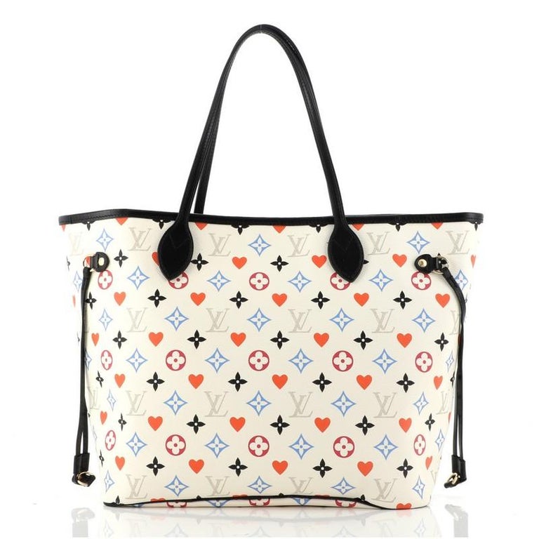 White Louis Vuitton Neverfull NM Tote Limited Edition Game On Multicolor Monogram MM For Sale
