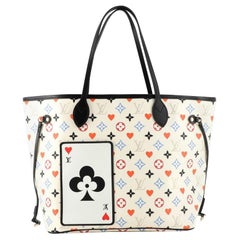 Louis Vuitton Limited White Monogram Multicolor Game On Neverfull MM  32lk427s For Sale at 1stDibs