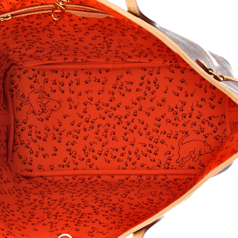 Louis Vuitton x Grace Coddington Neverfull Catogram (Without Pouch) MM  Orange Lining in Canvas with Gold-tone - US