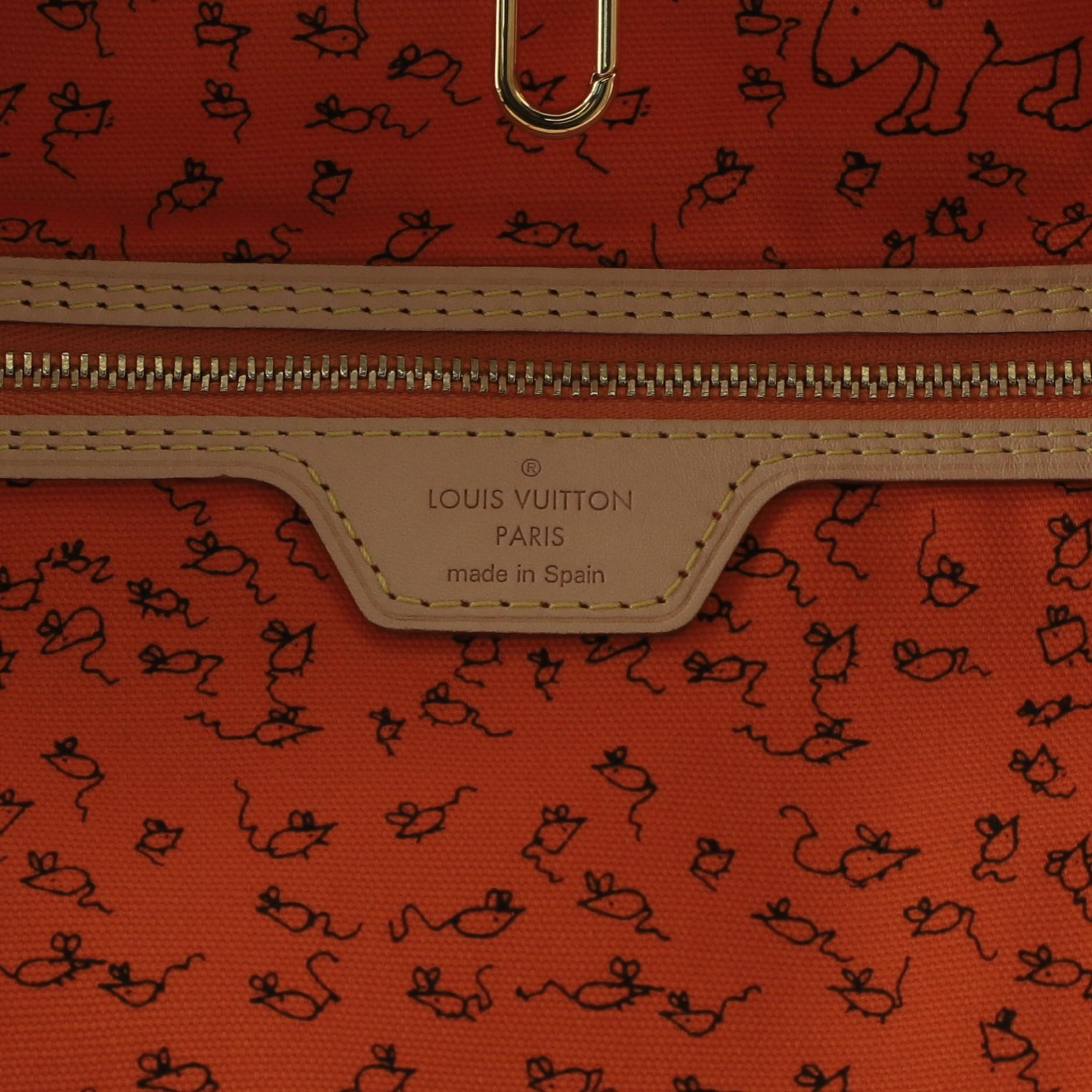 Louis Vuitton Neverfull NM Tote Limited Edition Grace Coddington Catogram Canvas In Good Condition In NY, NY