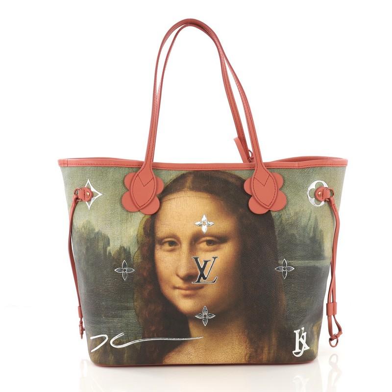 Louis Vuitton Neverfull NM Tote Limited Edition Jeff Koons Da Vinci Print Canvas In Good Condition In NY, NY